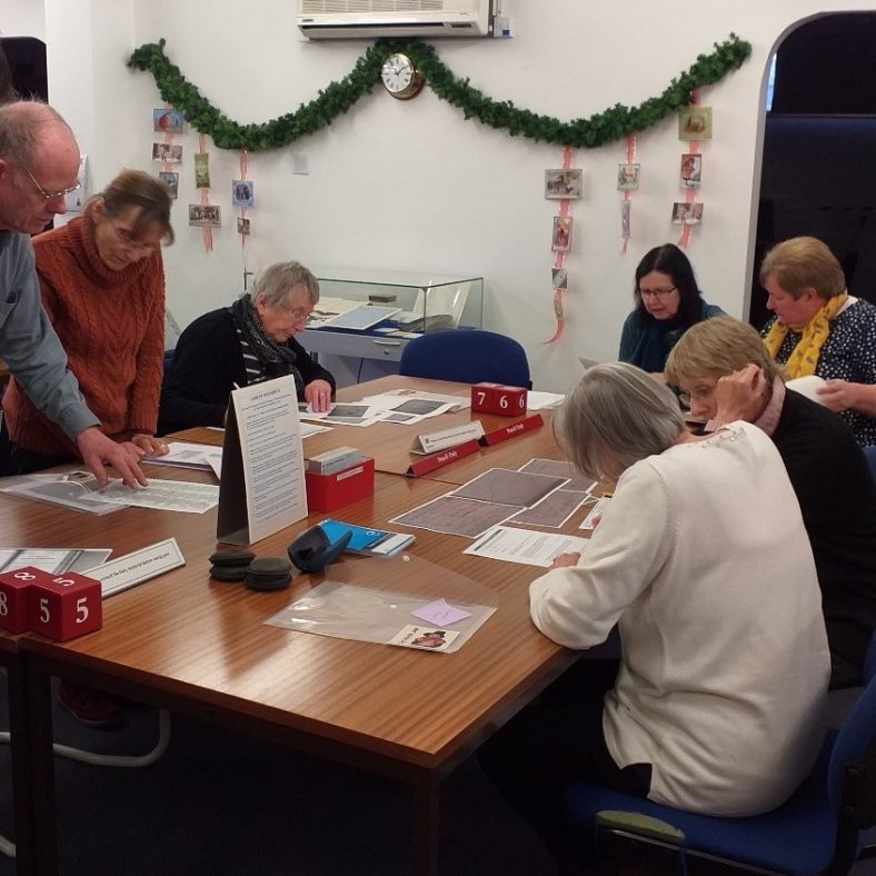 Workshop for the Small Bills project held in the searchroom at Stafford, 30 November 2019 | Courtesy of Keele University